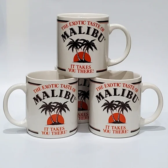 🌴 (4) 10oz Malibu 🌴 Palm Tree Mugs - Picture 2 of 13